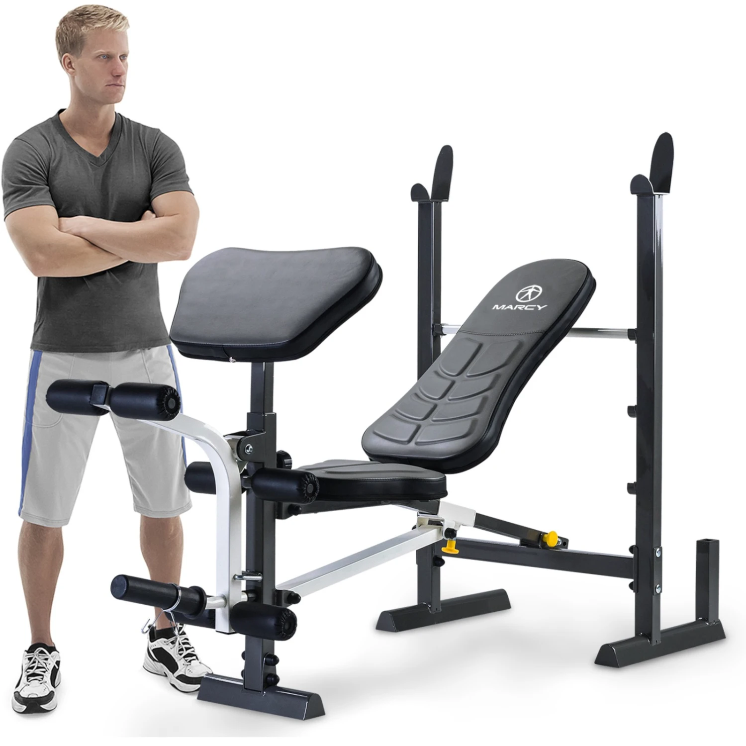 Banco de Musculación Marcy Folding Standard - Fitshop Banco De Musculación Marcy Folding Standard - Fitshop -Deporte Fitness Tienda MWB 20100 Weight Bench Main Image with Model 1600