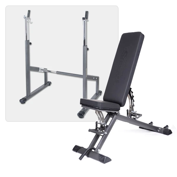 Banco Taurus B900 + Rack de Barras Largas + Pack de 75 kg - Fitshop Banco Taurus B900 + Rack De Barras Largas + Pack De 75 kg - Fitshop -Deporte Fitness Tienda taurus hantelbank langhantelablage 001 d